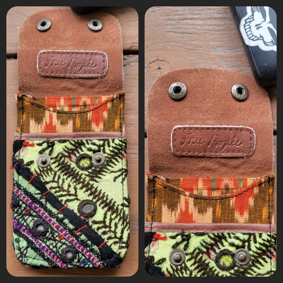 🌎👽 Free People Boho Embroidered Repurposed vtg banjara hippie Wallet card case - Picture 3 of 16
